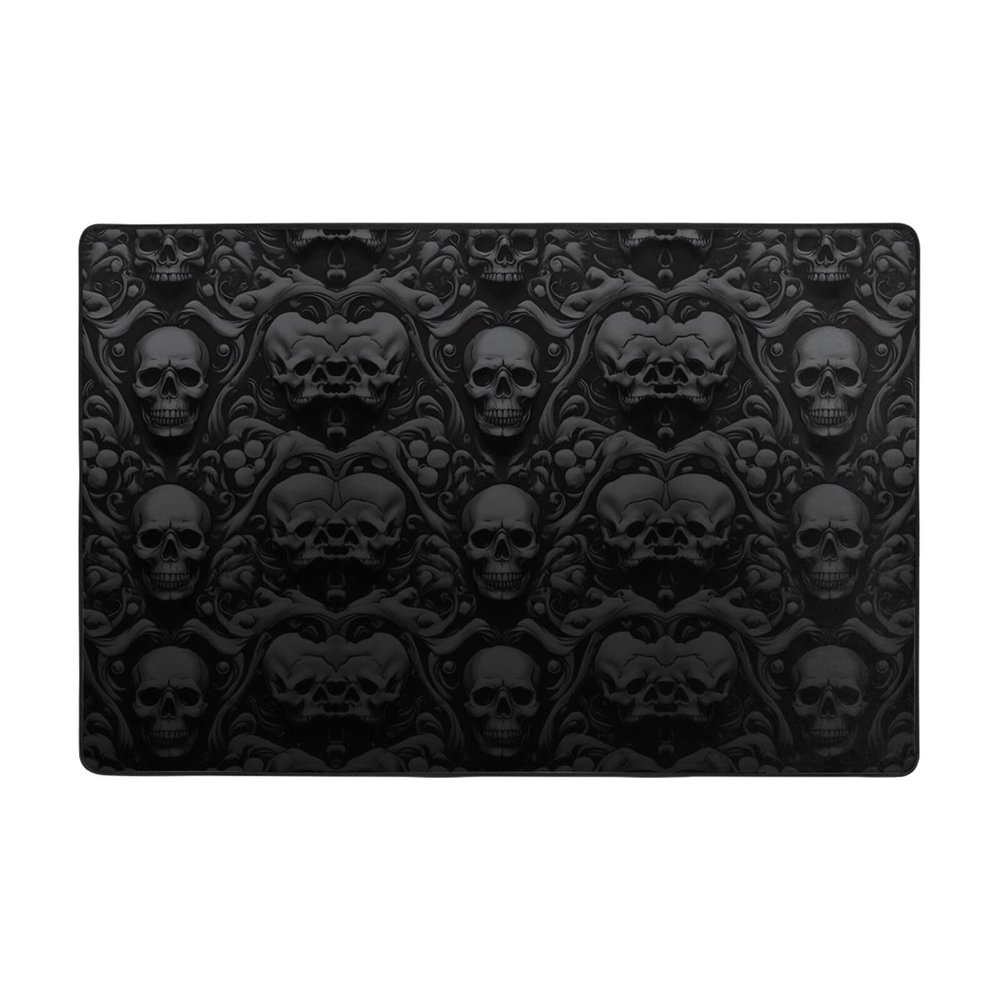 Gothic Wallpaper Skull Print Carpet 72x48in Bedroom Rug Non-Slip Area Rugs for Living Room
