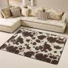 Brown Cowhide Print Carpet 63x48in Bedroom Rug Non-Slip Area Rugs for Living Room view 2