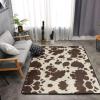 Brown Cowhide Print Carpet 63x48in Bedroom Rug Non-Slip Area Rugs for Living Room view 4