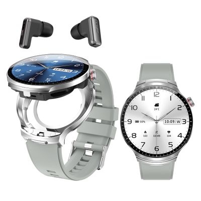 ATEVIX Smart Watch with Earbuds, 1.85" HD Display, IP67 Waterproof, 100 Sports Modes, Bluetooth Calling, Heart Rate Monitor, Round, Activity Tracker