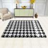 Houndstooth Black Print Carpet 72x48in Bedroom Rug Non-Slip Area Rugs for Living Room view 2
