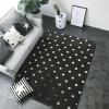 Black and White Polka Dot Print Carpet 80x58in Bedroom Rug Non-Slip Area Rugs for Living Room view 3