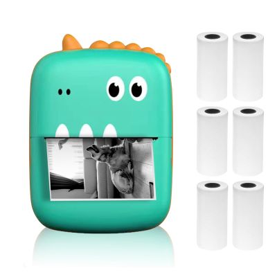 Ymiko Mini Thermal Printer Portable Sticker Maker Photo Printing for iOS Students Professionals Green (2)