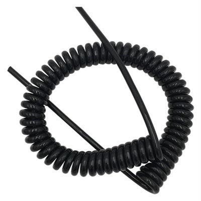JSFZM Telephone Cable Coiled Mains Flex Curly Spring Cord, 3 Core Spiral Cable 0.3mm 22AWG Control Line Wire Spring Power Cord Sheath Tensile(Stretch 10 Meter)