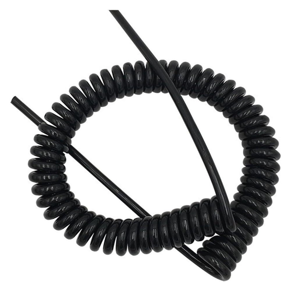JSFZM Telephone Cable Coiled Mains Flex Curly Spring Cord, 3 Core Spiral Cable 0.3mm 22AWG Control Line Wire Spring Power Cord Sheath Tensile(Stretch 10 Meter)