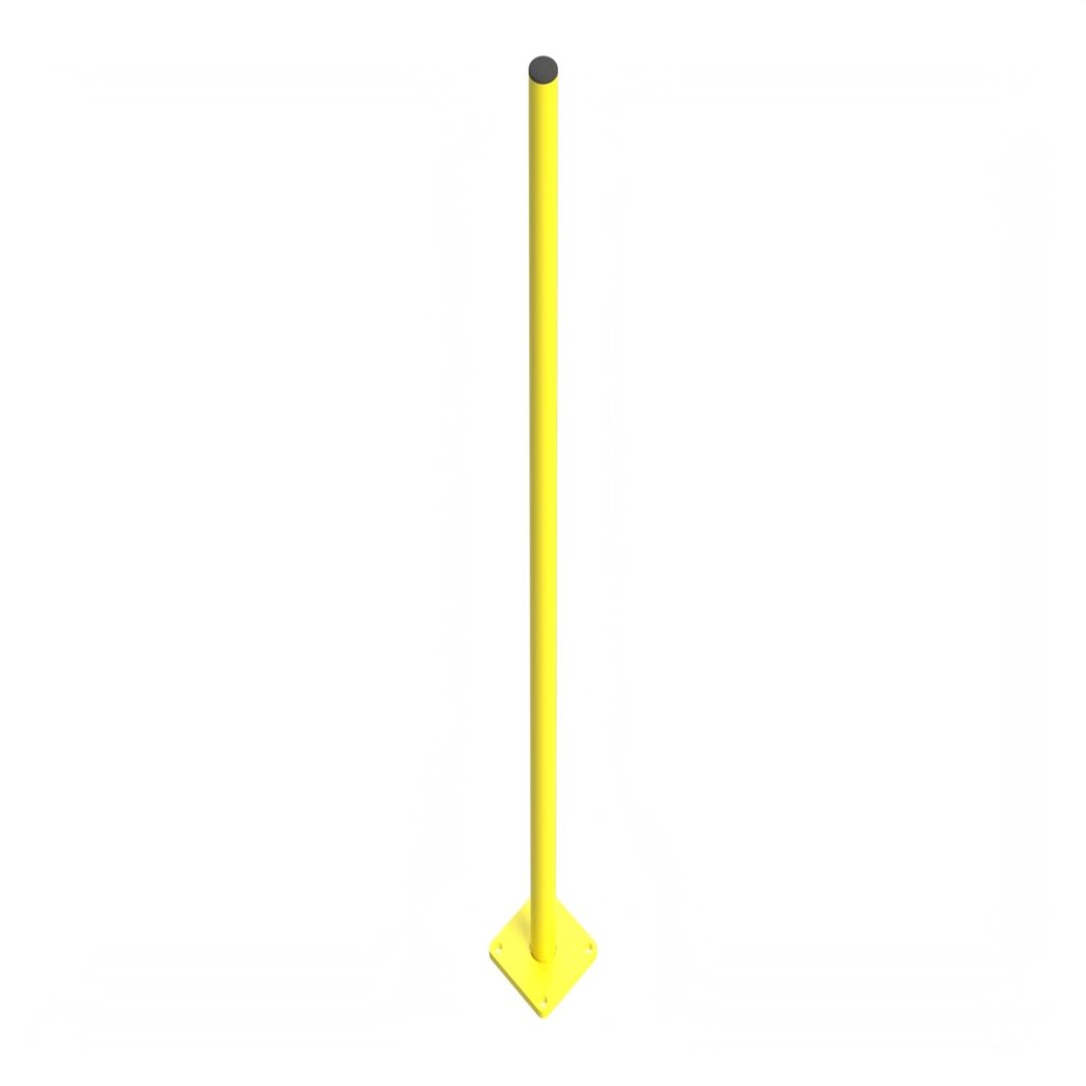Safety Rail Co. Self-Closing Gate Hitch Post  Powdercoat Yellow  OSHA Compliant  Made in USA