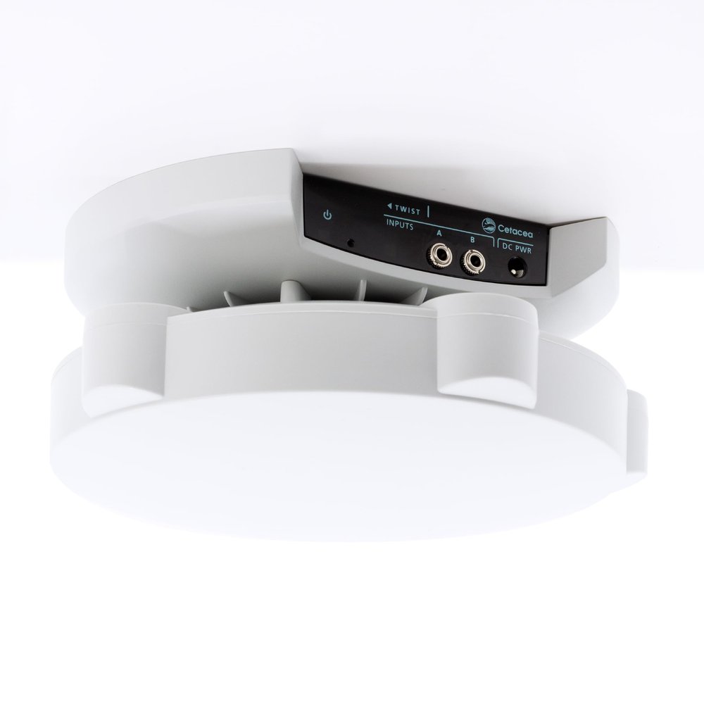 Cetacea Astronaut XL Powered Ceiling Speakers - Simple Bracket Install, Upgrade Projector with Speaker, High Fidelity Clarity, Ideal Speaker for Projector in K-12 Classrooms & Offices, 60 Watts, White