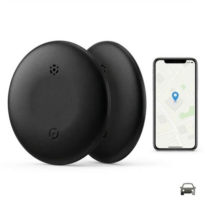 Alginra Air Tracker Tags 2 Pack for Apple Find My & Google Find Hub, Black