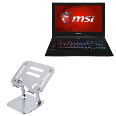 BoxWave Stand and Mount Compatible with MSI Ghost GS60 2PC - Executive VersaView Stand, Ergonomic Adjustable Viewing Angle Metallic Riser - Metallic Silver