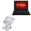 BoxWave Stand and Mount Compatible with MSI Ghost GS60 2PC - Executive VersaView Stand, Ergonomic Adjustable Viewing Angle Metallic Riser - Metallic Silver view 1