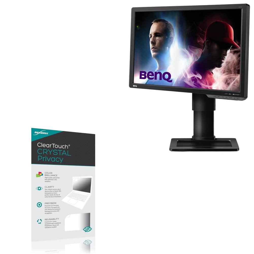 BoxWave Screen Protector Compatible With BenQ XL2410T - ClearTouch Crystal Privacy (2-Pack), Privacy Screen Protector Flexible Film Clear