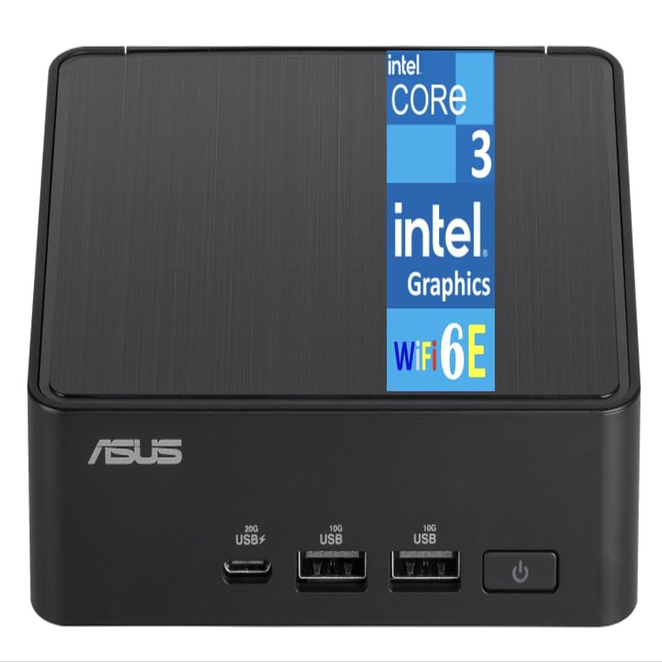 ASUS NUC 14 Pro AI Powered Mini Desktop (Intel Core 3 100U, Intel Graphics, 16GB DDR5, 512GB PCIe SSD, 2 Thunderbolt 4, WiFi 6E, Bluetooth 5.3, 90W PSU, RJ-45, 2 HDMI, Win 11 Pro) (Renewed)