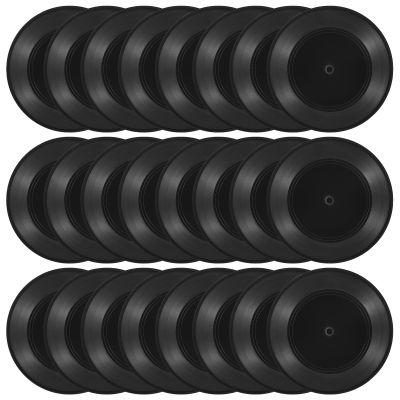 24 Pcs 7 Inch Black Blank Vinyl Records, Fake Retro Vinyl Records for Wall Decor, DIY Doodle Project, Wedding Signing