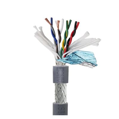 Wires and Cables 1M Twisted Pair Shielded 26 24 22 20 18awg 2-40core PVC high Flexibility and Bending Resistance Drag Chain Cable 485 Wires and Cables(Grey Sheath,24 AWG 0.2MM_12 CORES 1M)