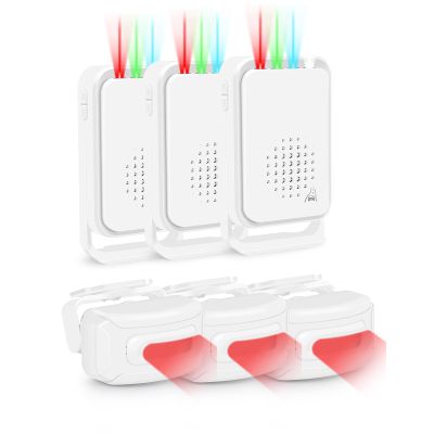 KCMYTONER Motion Sensor Driveway Alarm,Sensor Alarm Outdoor,Door Entry Doorbell ,Infrared and Microwave Radar Dual Detection ,IP64 Waterproof Rated,for Business Entry,Office,Home Front3PK
