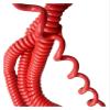 JSFZM Telephone Cable Coiled Mains Flex Curly Spring Cord, 13AWG 3 Core Spring Wire 2.5mm Square Red Power Cord Cable Copper Spiral(Stretch 8 Meters) view 3