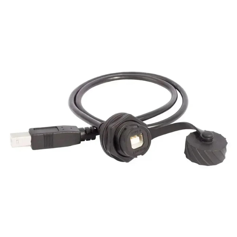 PNTQOKGQX M20 Type B Square Printer Port Connector USB Female Socket Bulkhead BF Panel Extension Cable Waterproof(1m Male Cable,Bayonet Connect_Metal NUT)