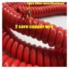 JSFZM Telephone Cable Coiled Mains Flex Curly Spring Cord, 2 Core 1.5mm Square Spiral Cord 1.5mm2 Red Cable Copper Spring Power Cord(Stretch 6 Meters) view 4