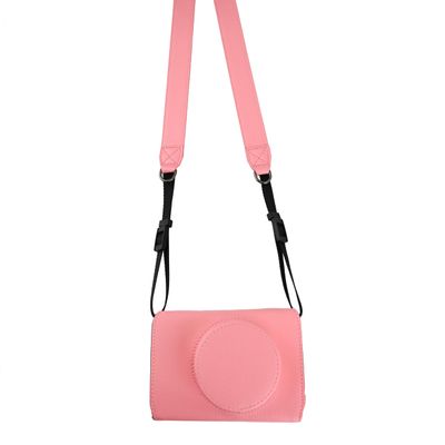 BMAOLLONGB X-E5 Case, Handmade PU Leather FullBody Camera Case Bag Cover for Fujifilm X-E5 XE5 Bottom Opening Version + Neck Strap (Pink)