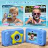 IP68 Waterproof Kids Toy Camera, 32GB Card, 48MP 1080P, Ages 3+, Star Blue view 4