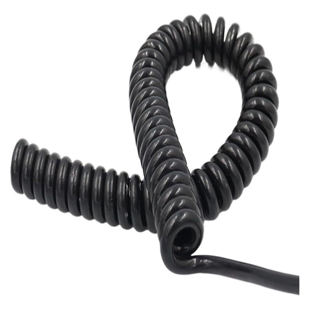 JSFZM Telephone Cable Coiled Mains Flex Curly Spring Cord, 22AWG Matte Spiral Shielded Wire 4 Cores 0.3mm2 Extension 1 Meter 5 Meters 7 Meters 10 Meters Telescopic Spring(Stretch 7 Meter)