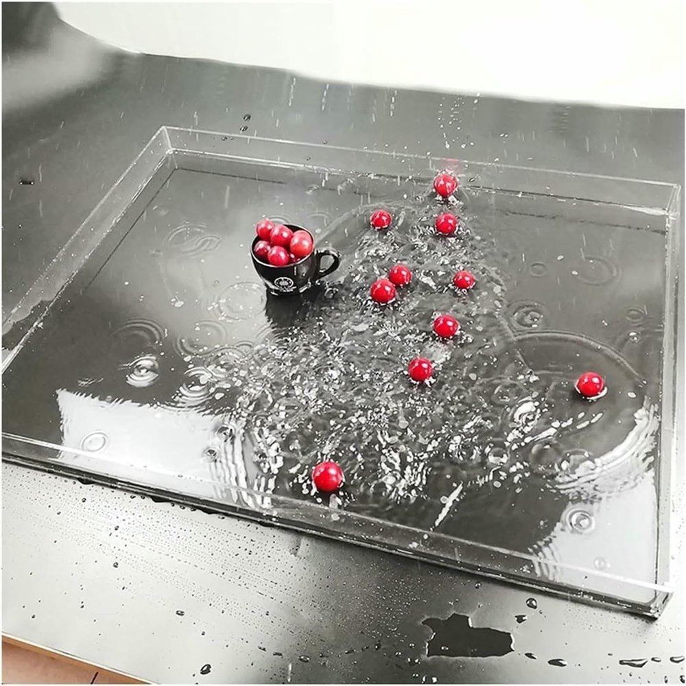 1pcs Acrylic Photography Tray - Floating Clear Display for Water Shoots, Food/Cosmetics Storage & Props(60x60x10cm)