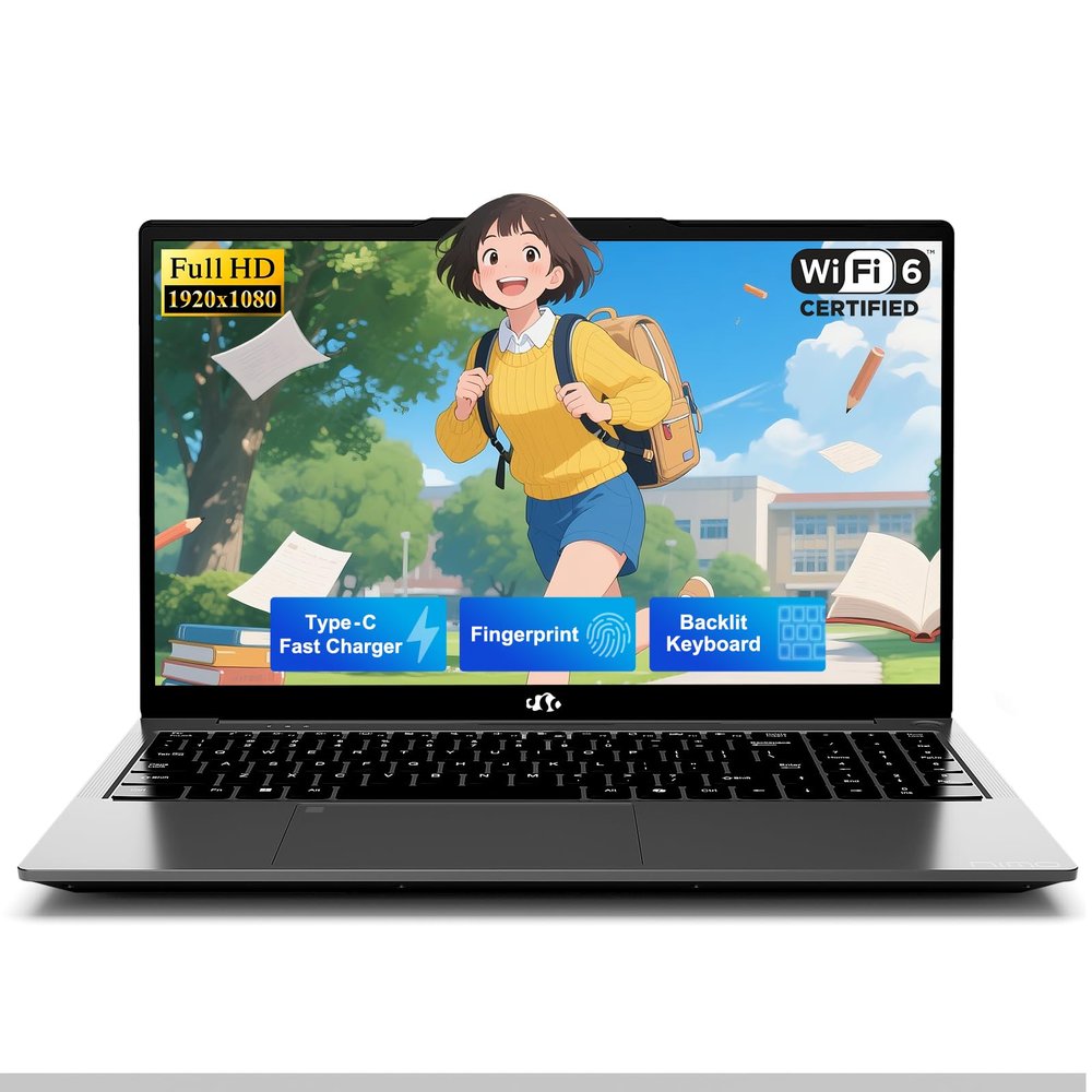 NIMO 15.6" Laptop for College Student Home Study-Business, 16GB RAM 256GB SSD Intel Pentium 4-Core N150 (Beat i3-1115G4),FHD IPS Laptop with Backlit Keyboard Fast Charger Fingerprint Private Webcam