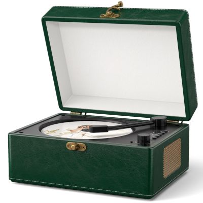 Portable CD Player with Bluetooth for Home CD Player with Built-in Speakers,Compact Desktop Design,USB,AUX,Headphone Jack,Vintage CD Player for Music Lovers,Birthday Gifts for Women/Men-Green