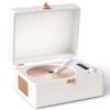 VICTRESS Retro CD Player with Speakers Bluetooth in & Out Leather White view 1
