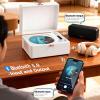 VICTRESS Retro CD Player with Speakers Bluetooth in & Out Leather White view 4