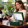 VICTRESS Retro CD Player with Speakers Bluetooth in & Out Dark Green view 2