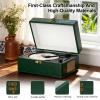 VICTRESS Retro CD Player with Speakers Bluetooth in & Out Dark Green view 4