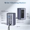 Baseus Docking Station Dual Monitor for macOS/Win, Nomos Mac Air(12 in 1) Laptop Dock Station with 2K HDMI, 10Gbps USB Ports, 1Gbps Ethernet, PD 100W(No Power Adapter) view 3
