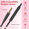 ibrain Air Tube Headset with 3.5mm Jack Air Tube Over-Ear Headphones Wired Airtube Earphones with Microphone Volume Control - Black view 2
