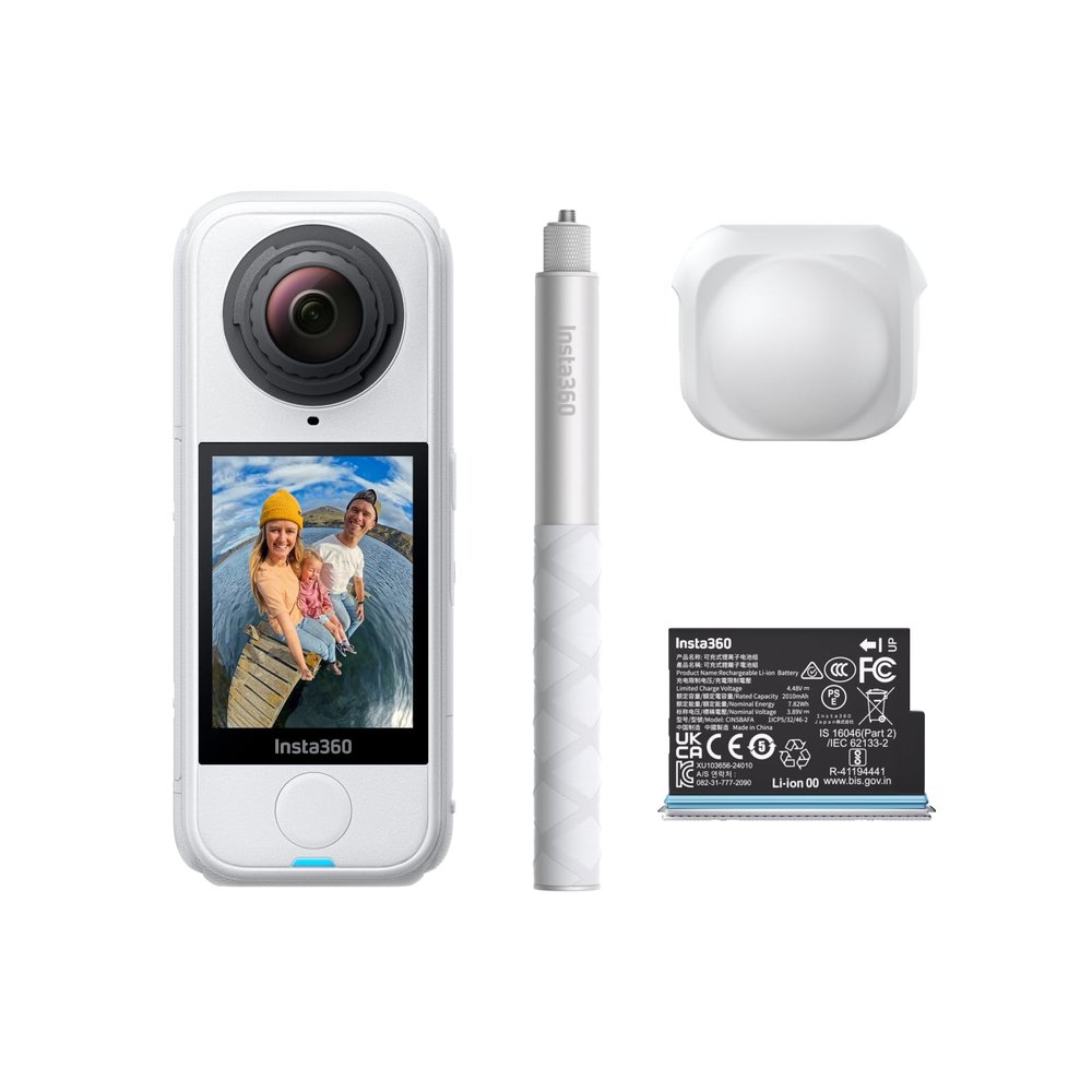 Insta360 X4 Air Starter Bundle - Lightweight 165g 8K 360 Camera, Invisible Selfie Stick, Replaceable Lenses, Shoot First & Frame Later, Built-in Wind Guard, FlowState Stabilization, AI-Powered App
