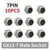 BHUPWZE 10PCS GX12 4pin Female Plug Socket 12mm Connector 2pin3Pin5Pin6Pin7 Quick Connectors(7PinMale Socket10PCS) view 2