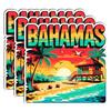 3Pcs Bahamas Sticker Pack, Aesthetic Waterproof Vinyl Decals for Bottles, Laptops, Phones, Scrapbooking, Skateboards, Bumpers, Luggage, Car Accessories, Nassau Bahamas Sticker Gift Supplies view 1