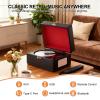 Portable CD Player with Speakers Bluetooth, Rechargeable Retro CD Player for Home with Remote Control,Support USB/AUX,Headphone Jack, for Music Lovers (Black) view 2