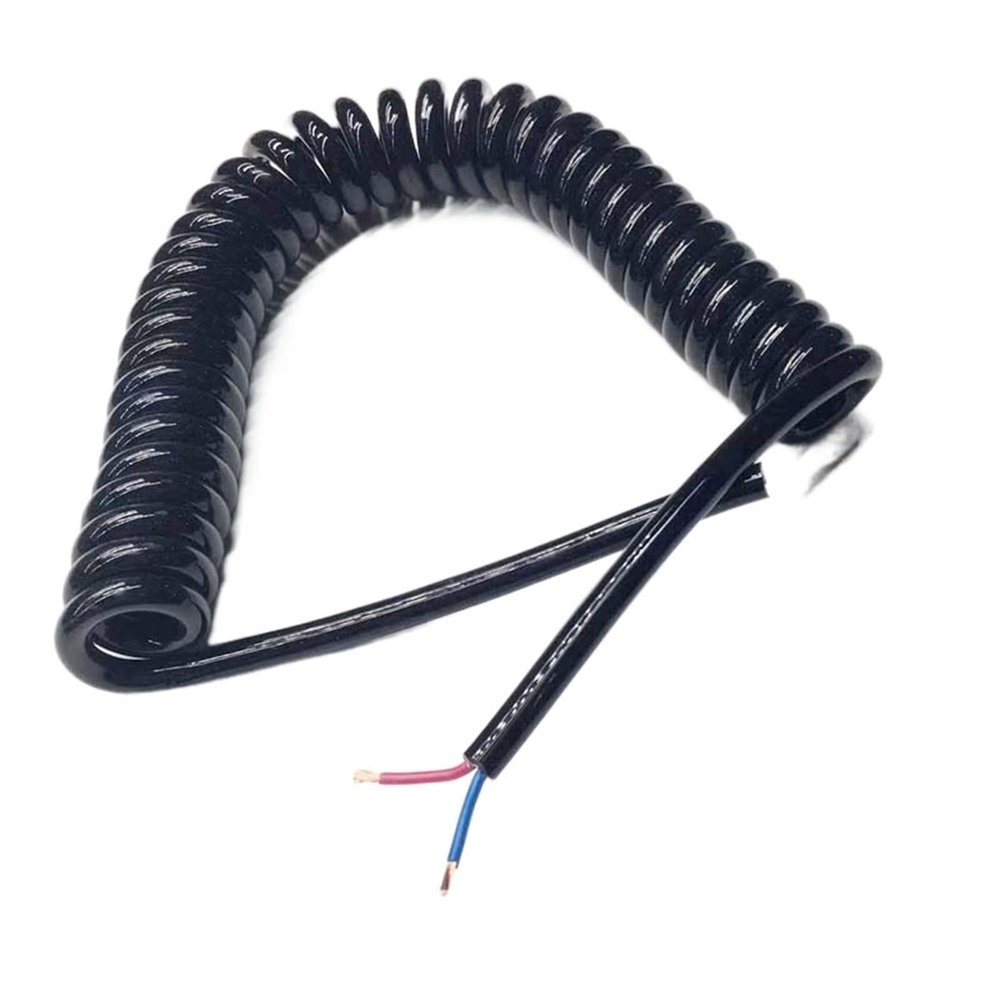 ACFFVBW Coiled Extension Cord, 2 Core Spring Spiral Cable Telescopic Wire 24AWG 20AWG 17AWG 14AWG .5-7.5 Meters Power Cord Expandable Solar sheathed(17 AWG,7.5meter)