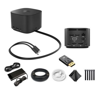 Genuine HP Thunderbolt Dock 230W G2 with Combo Cable 3TR87AA 3TR87AAR 3TR87AA#ABA w/ 230W Power Supply, HDMI Cable, 4K Ultra DisplayPort to HDMI Adapter, USB C Cable