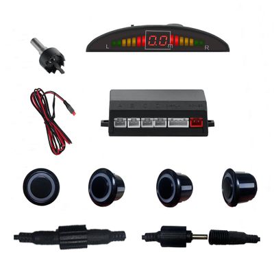 SANDETOUN Parking Sensor Kit Backup Sensor Kit Reverse Sensor for Car 18 Color Options for Probes Adjustable Alarm Volume Professional Sensore de Reversa para Carro Safe Driving AssistantBlack