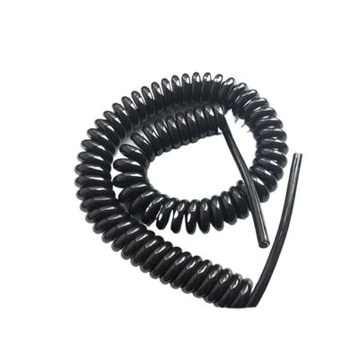 ACFFVBW Coiled Extension Cord, 2 Cores 22AWG Telescopic Spiral Cable Black 4 20AWG Spring Power Cord Stretchable Wire Spiral Extension(4 Core 20awg 2.5 Meter)