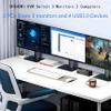 8K KVM Switch 3 Monitors 2 Computers 8K@60Hz 4K@144Hz,3 Monitors KVM Switch for 2 Computers Sharing Triple Monitors,Keyboard,Mouse,Printer with 2*USB3.0 Cables,Power Adapter and Controller view 2