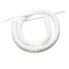 ACFFVBW Coiled Extension Cord, 3 Cores Expandable Spring Cable White 15AWG Wire Spiral Straight Length 5 Meters Power Cord view 1
