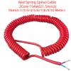 ACFFVBW Coiled Extension Cord, Cable Spring Spiral 1PC Red Wire 2-Cores 15AWG Stretch 1/2/3/4/5/6Meters Stretchable Shrinkable(2core 15awg,Stretch 5Meters) view 2