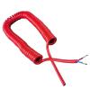 ACFFVBW Coiled Extension Cord, Cable Spring Spiral 1PC Red Wire 2-Cores 15AWG Stretch 1/2/3/4/5/6Meters Stretchable Shrinkable(2core 15awg,Stretch 5Meters) view 3