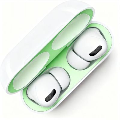 2Set Dust Guard Dust Guard Sticker Compatible with Apple AirPods Pro 32025 - Anti-Dust Film, Protects from Iron/Metal Dust,Ultra Slim Film, Cover Protect Charging Case (Green+Green)
