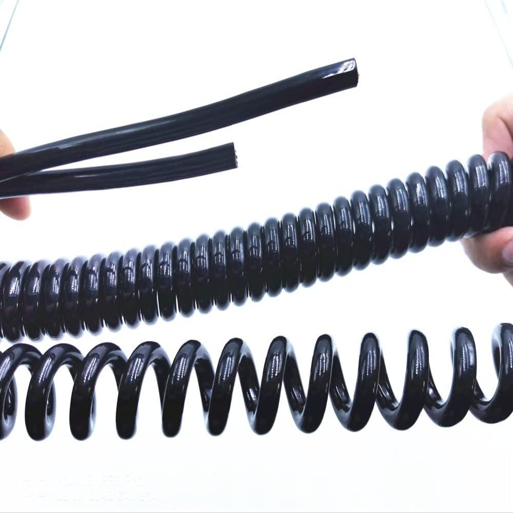 ACFFVBW Coiled Extension Cord, Cable Spring Spiral 1Pc Car Wire 4Core Corrosion 20AWG 24AWG CNC Machine Tool Line Mobile Lighting(3.75 Meters,4core 20AWG 0.5mm2)