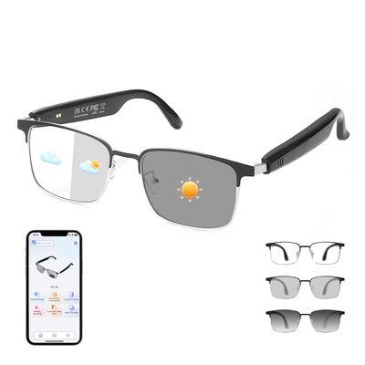 Al Smart Glasses for Men Women - Bluetooth Translation Glasses with 169 Languages, Color-change Lenses, Photo Translation, Music & Calls, Al Vioce Assistant, Travel Meeting Business Trade - Silver