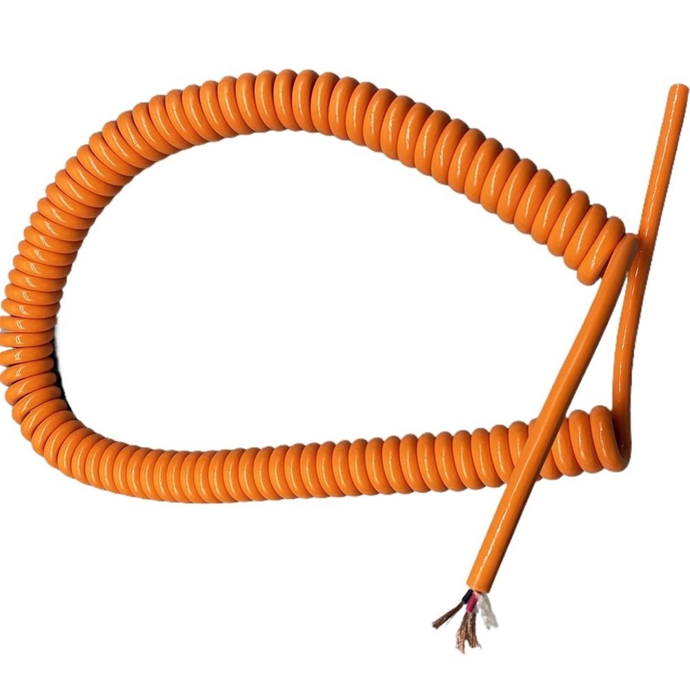 ACFFVBW Coiled Extension Cord, 3 Core 17AWG Spring Power Cord LED Telescopic Oil Oxygen-Free Copper Electrical Equipment Cable Spiral Extension(Stretch 1 Meter)